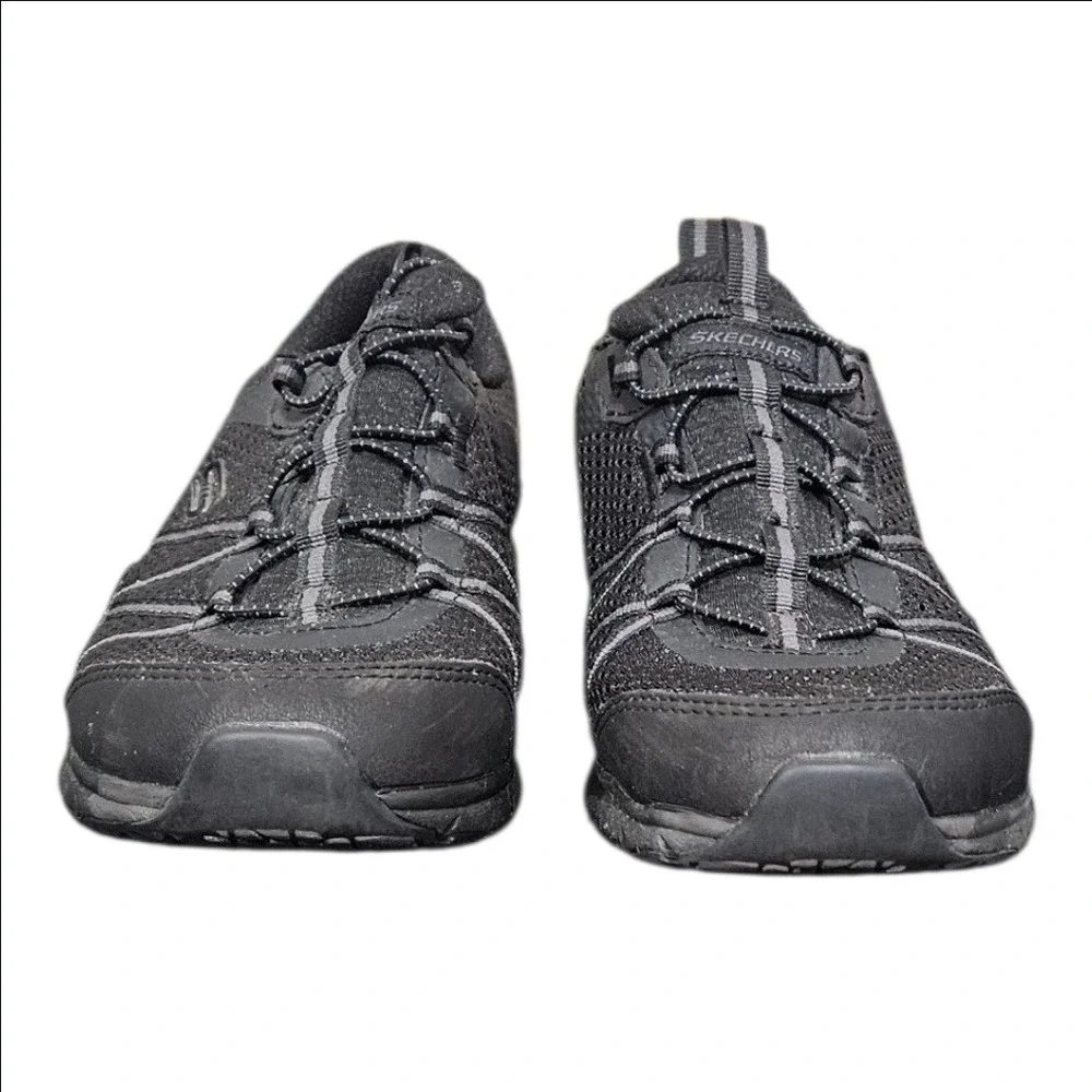Skechers Gratis Sport Black Bungee Slip On Sneakers 104282 BBK Womens 7